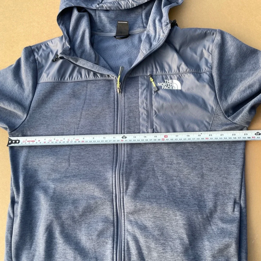 The North Face Full Zip Hoodie Mens Large Blue Casual Hiking Fleece Jacket